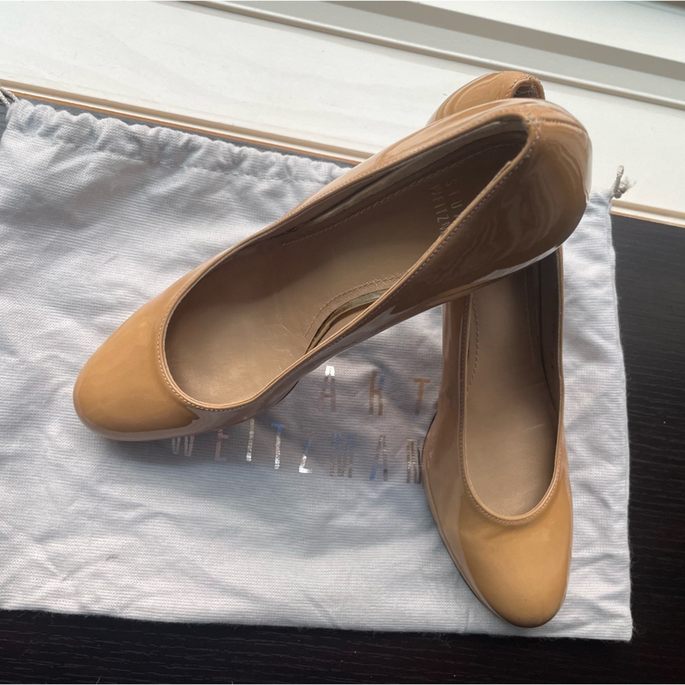 Stuart Weitzman Nude Platform Pumps 9N